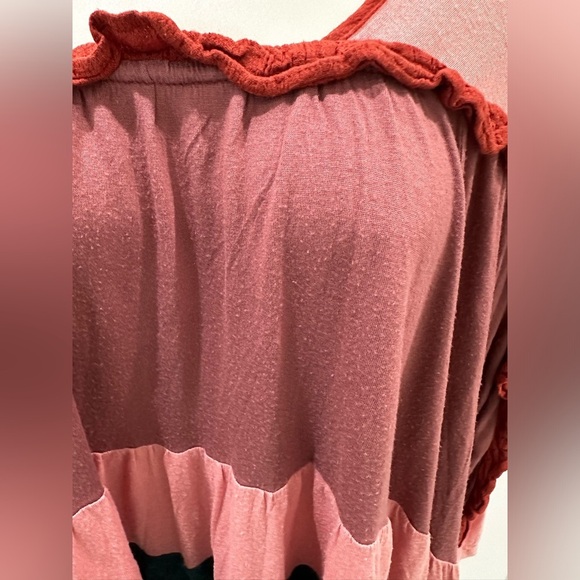 Meadow Rue Anthropologie Mina Colour Block Ruffle Top, Pink-***READ*** - Picture 7 of 9